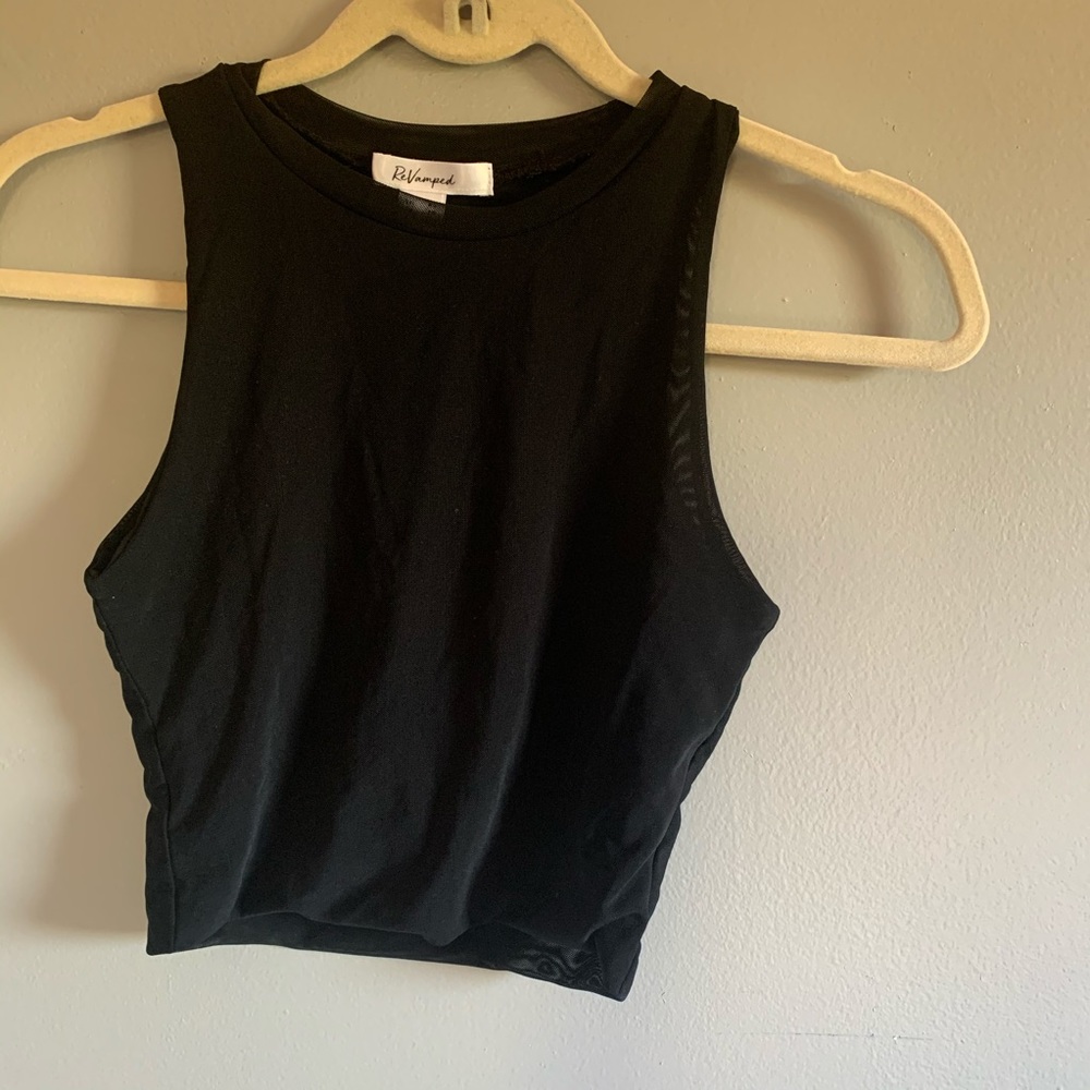 Sheer mesh muscle tank